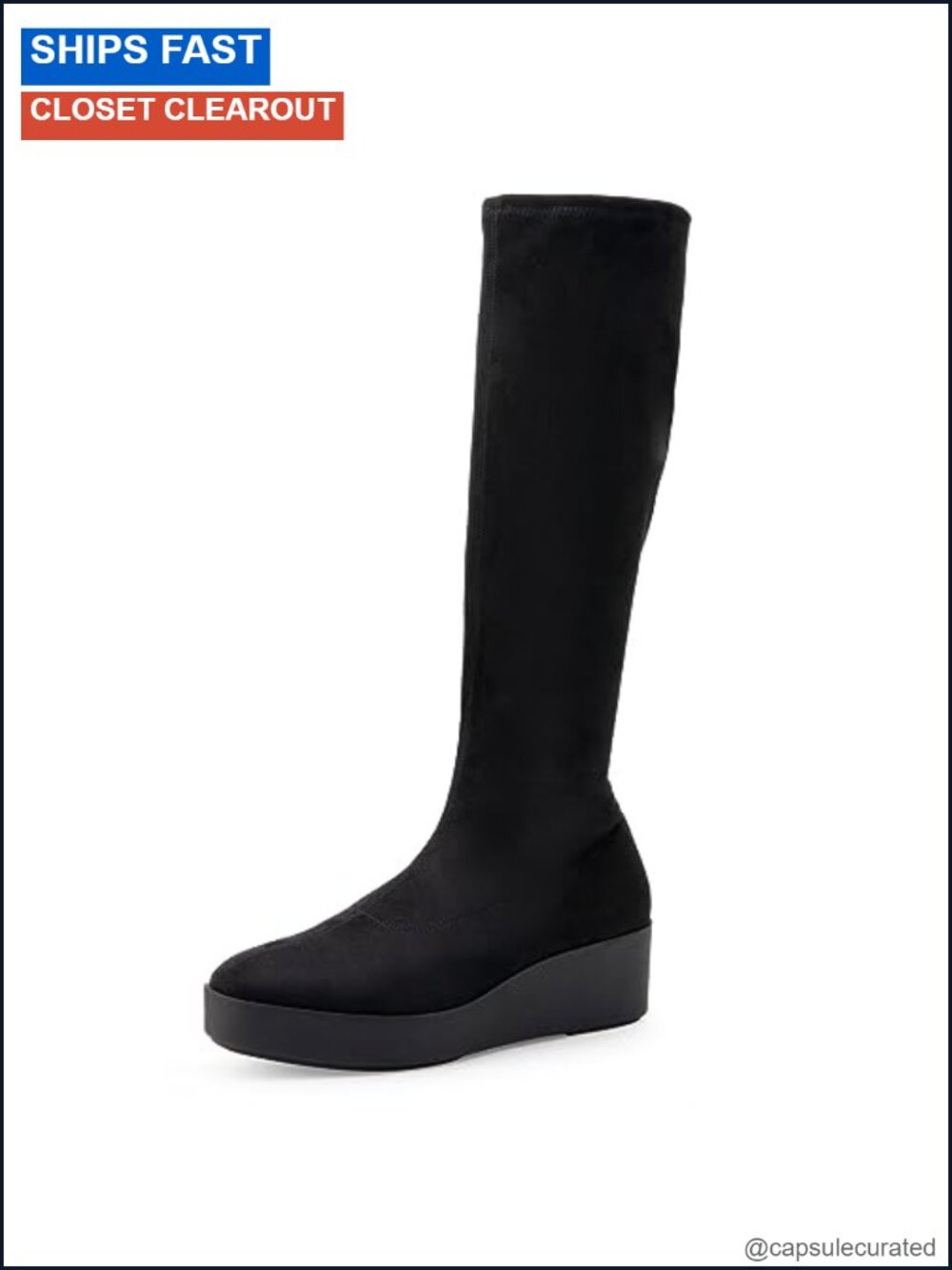 Women's Knee-High Boots Faux Suede Ortholite Insole Casual